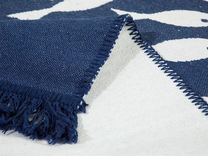 Pește Mic Țesut Carpetă 60*100 Cm Albastru İnchis