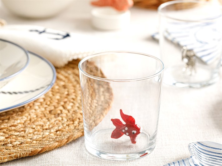 Red Fish Glass Glass 345 ml Red