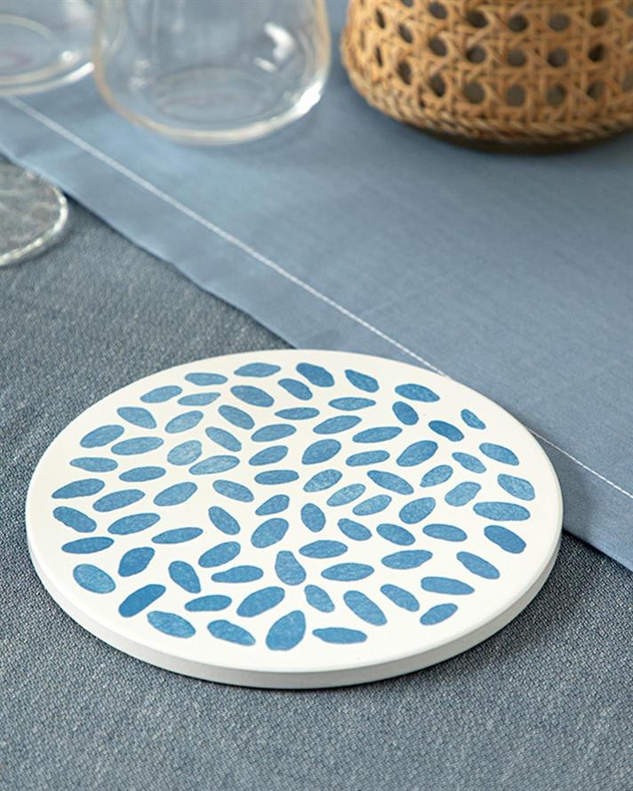 Pebbles Silicone Hot Mat 16 cm Blue
