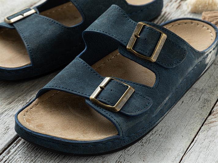 Pedro Artificial Leather Mens Sandals 42 Navy Blue