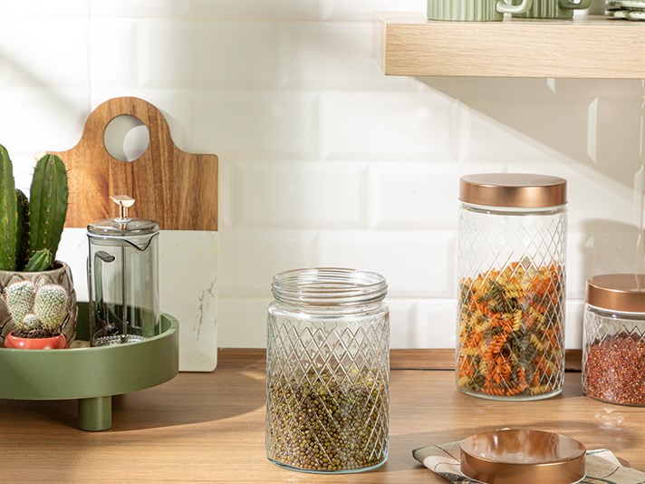 Peggy Glass Storing Jar 1200 ml Bronze