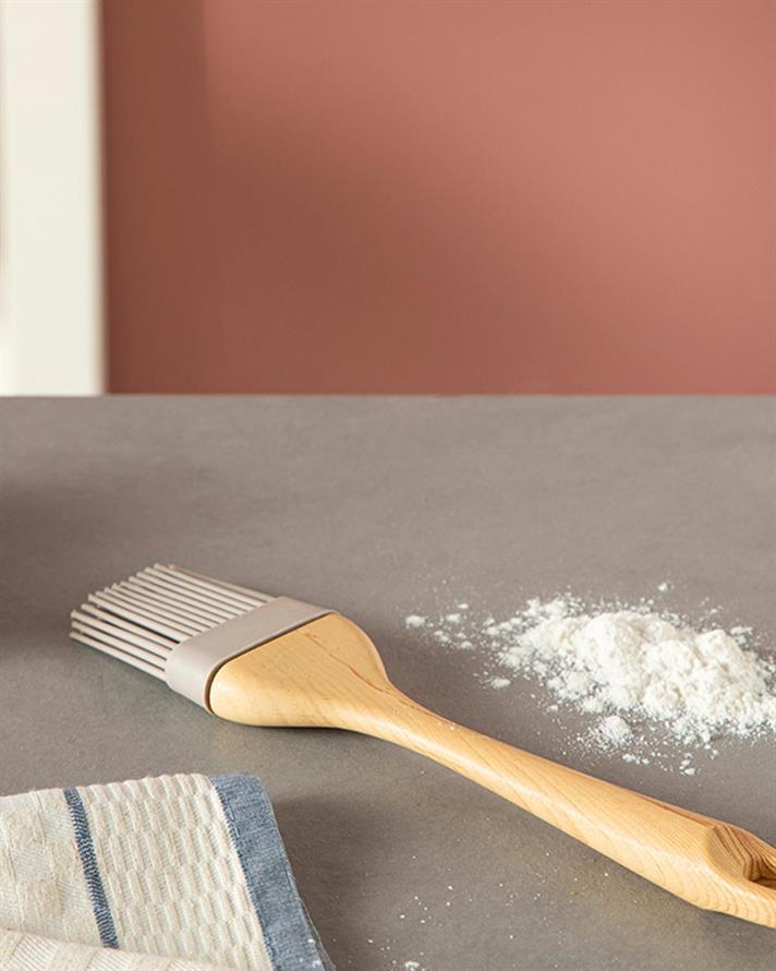 Pensulă Pentru Ouă , Silicon, 22 Cm, Alb-Albastru-Mare - Albastru