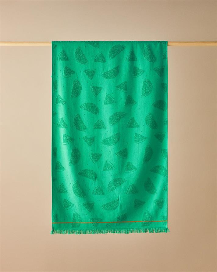pepene verde Cu Bumbac Prosop De Plajă 70x140 cm Verde