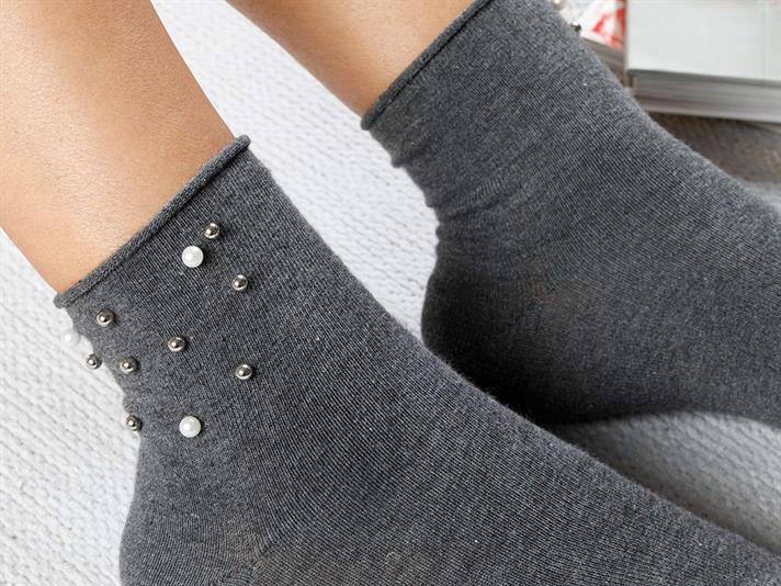 Pearl Cotton Socks Standart Gray