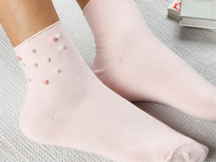Pearl Cotton Socks Standart Pink