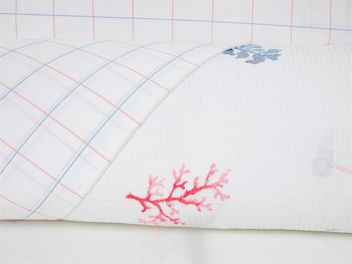 Perla de mare  Cu imprimeu For One Person  SET CUVERTURĂ 150x220 cm Albastru.