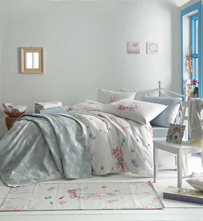 Perla de mare Cu Bumbac Single Lenjerie De Pat 160x220 cm Coral