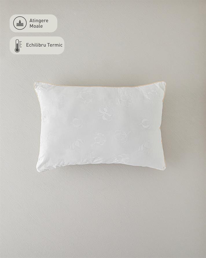 Pernă, Comfy, bumbac cu umplutură din microfibră, 50x70 cm, alb