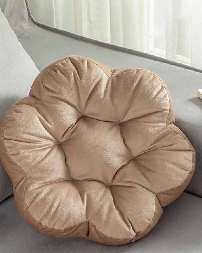 Blossom Velvet Decorative Cushion 40 cm Brown