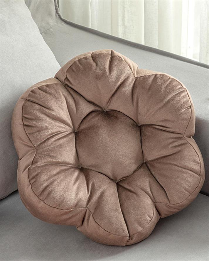 Blossom Velvet Decorative Cushion 40 cm Mink