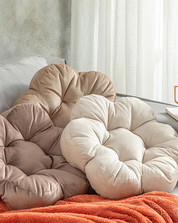 Blossom Velvet Decorative Cushion 40 cm Brown