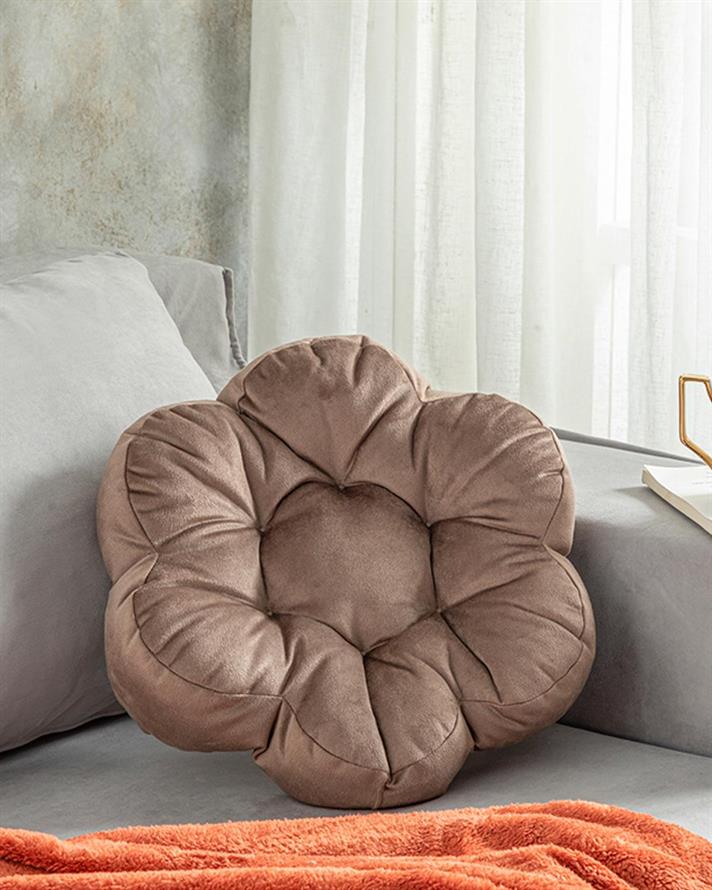 Blossom Velvet Decorative Cushion 40 cm Mink