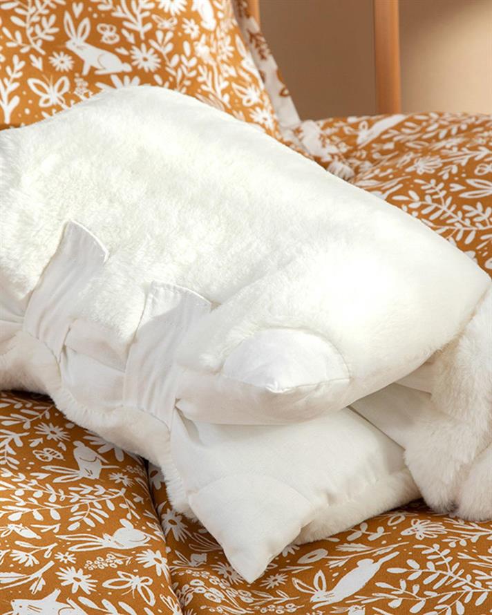 Pernă decorativă copii, Bunny, 36x40 cm, poliester, ecru