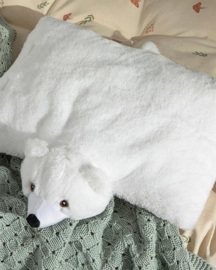 Pernă decorativă copii, Polar Bear, 40X43 cm, poliester, alb