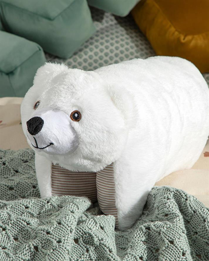 Pernă decorativă copii, Polar Bear, 40X43 cm, poliester, alb