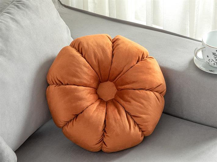 Daisy Velvet Decorative Cushion 40 cm Burnt Orange
