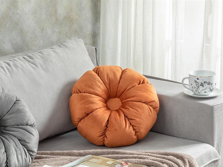 Daisy Velvet Decorative Cushion 40 cm Burnt Orange
