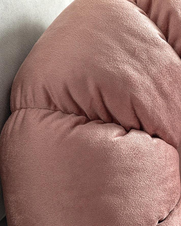 Daisy Velvet Decorative Cushion 40 cm Dark Rose Color