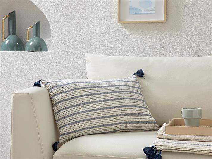 Pernă decorativă, Elio, bumbac, 35x55 cm, alb