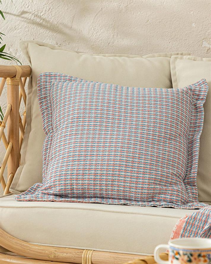 Rozaline Filled Cushion 45x45 cm Blue - Light Pink