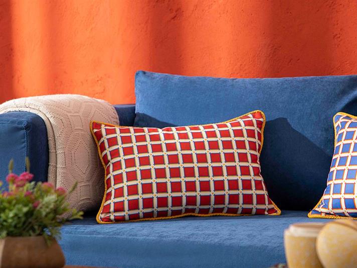 Tesselation Printed Filled Cushion 35x50 cm Red