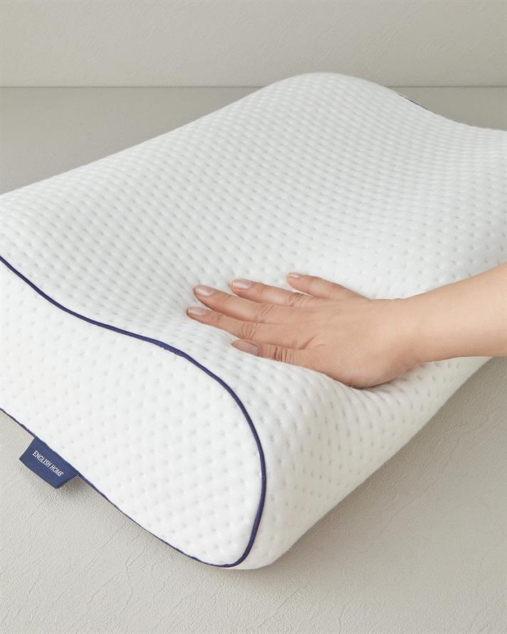 Pernă, High Orthopedic, poliester cu umplutură de burete visco-elastic, 55x40x13 cm, alb