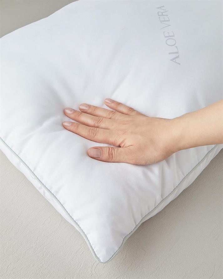 Pernă, Natural, microfibră cu umplutură din microgel, 50x70 cm, alb