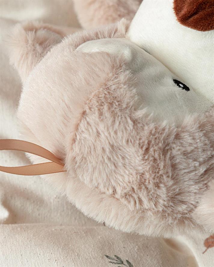 Pernă pentru apă caldă de copii, Little Monkey, 750 ml, poliester, bej