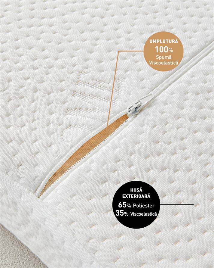 Pernă, Relax, viscoză, 55x35x12 Cm, ecru