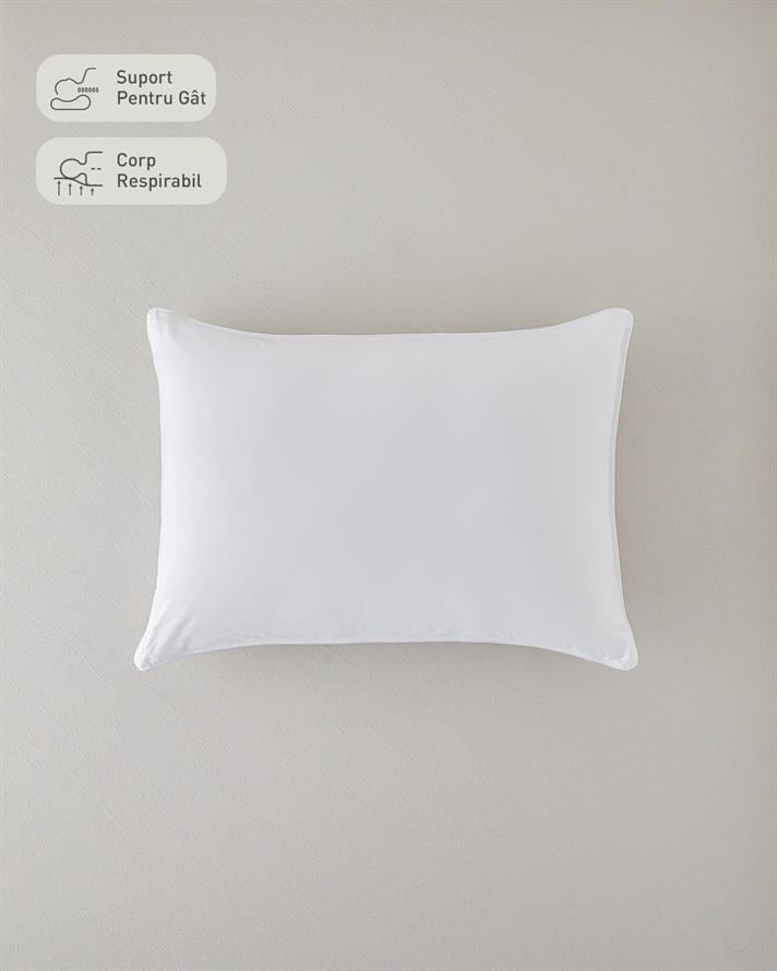 Pernă, Winter, bumbac cu umplutură din puf de gâscă, 50x70 cm, alb