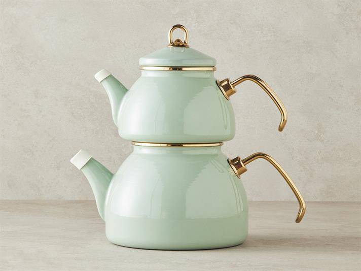 Perrone Aluminiu Ceainic 1,1 Litre + 2,3 Litre Verde Mentă deschis