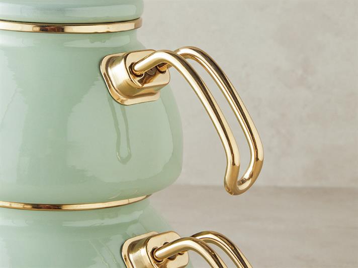 Perrone Aluminiu Ceainic 1,1 Litre + 2,3 Litre Verde Mentă deschis