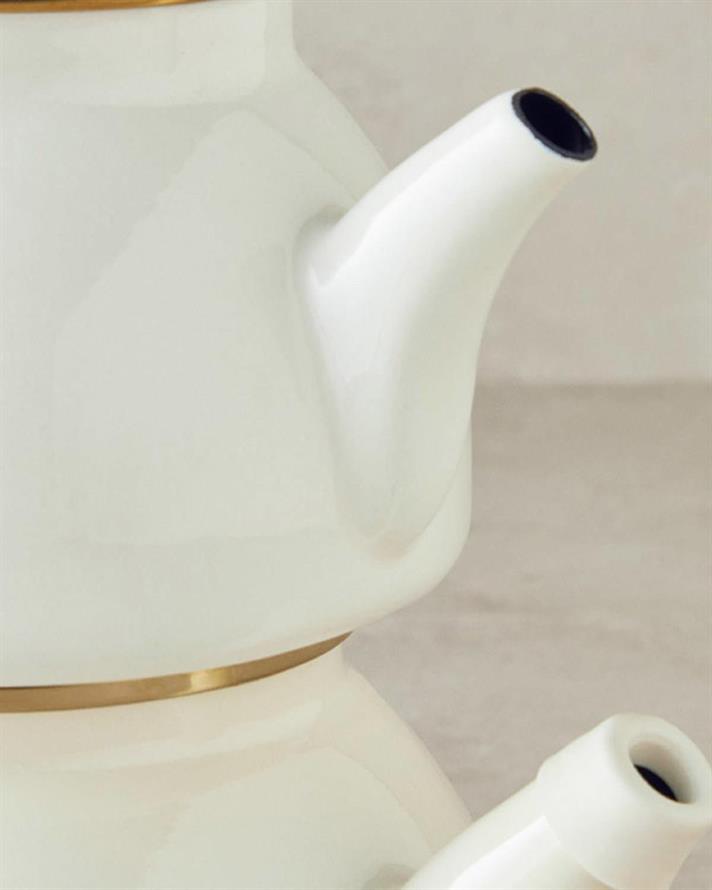 Perro Enamel Mini Size Tea Pot 0,50 lt + 1,1 lt White