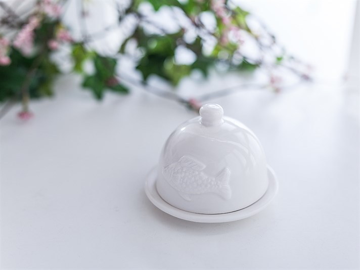 Fish Ceramic Bon Bon Dish . White