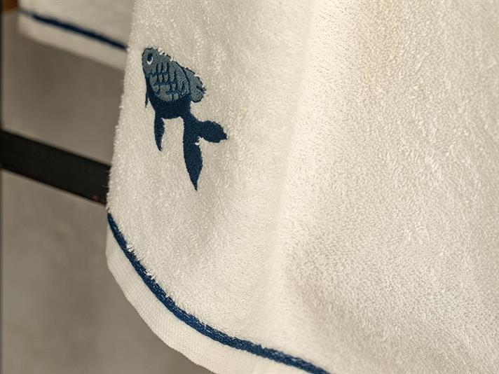 Pescuitor Cottony Brodat Prosop De Față 50*70 Cm Alb