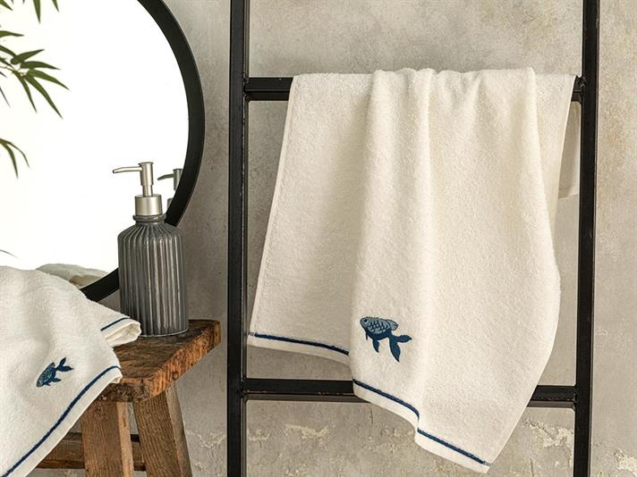 Pescuitor Cottony Brodat Prosop De Față 50*70 Cm Alb