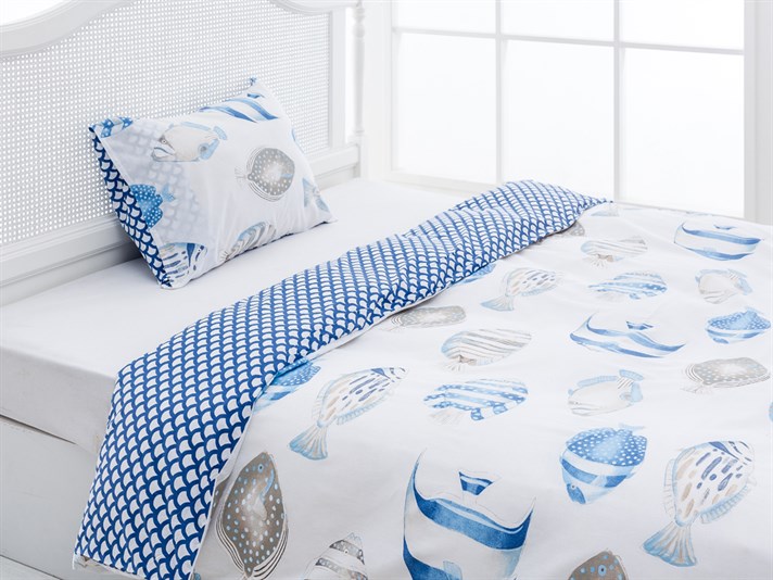 peştilor Cu Bumbac Single Lenjerie De Pat 160x220 cm Bleumarin