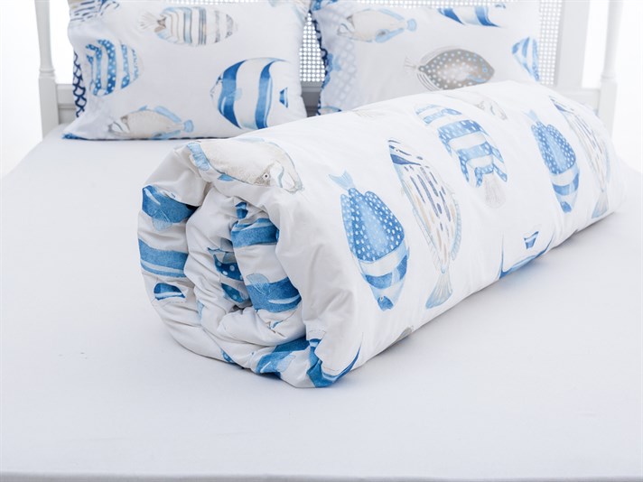peştilor Cu Bumbac Double Lenjerie De Pat 200x220 cm Bleumarin
