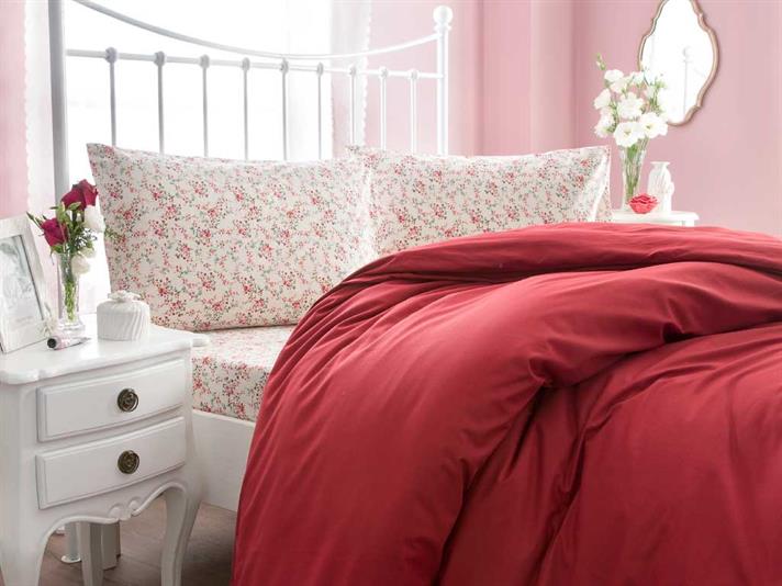 Petit Glam Bumbac Pentru O Persoana Set Lenjerıe De Pat 160*220 Cm Burgundia.