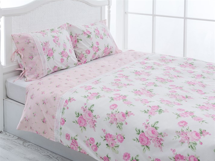 Petit Cu Kopanaki Double Lenjerie De Pat 200x220 cm Roz