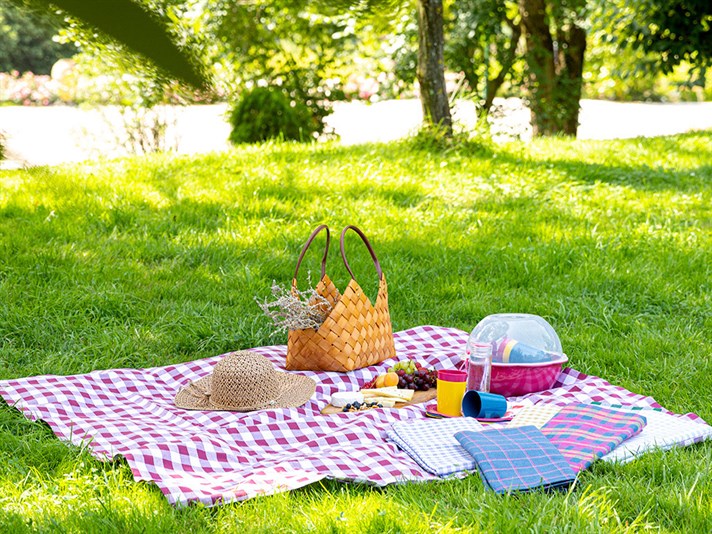 Petit Plaid Cu Bumbac Față De Masă 160x160 cm Verde Kiwi