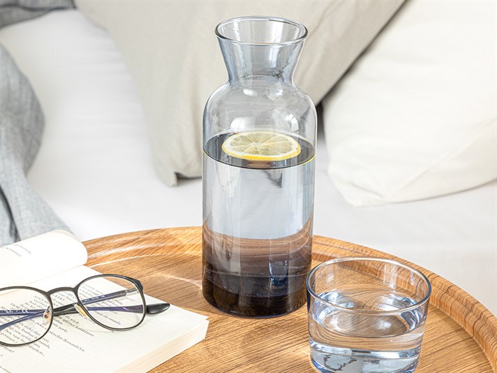 Petunia Glass Bedside Pitcher 700 ml Dark Blue