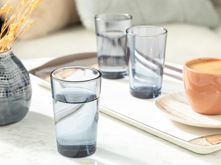 Petunia Glass 6 Pcs for Coffee Side Water Glass 100 ml Navy Blue