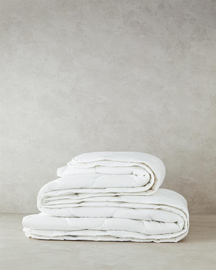 Pilotă, pentru două persoane, Comfy, bumbac, 195x215 cm, alb