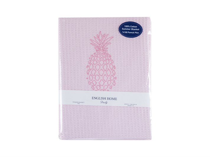 Pinapple  Cu broderie Pentru o persoana  CUVERTURĂ 160x240 cm Roz