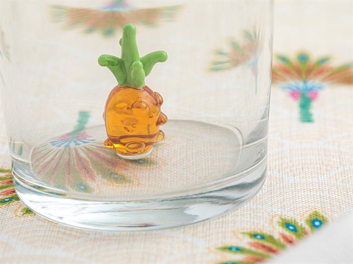 Pahar pentru băuturi răcoritoare, Pinapple, sticlă, 350 ml, portocaliu