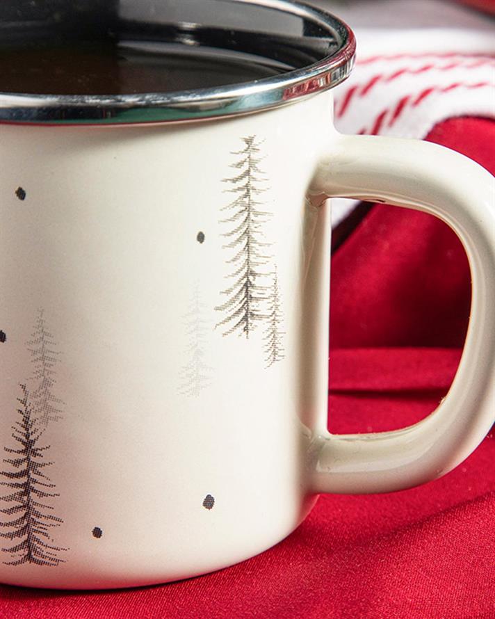 Pine Tree Forest Enamel Cup 350 ML Green