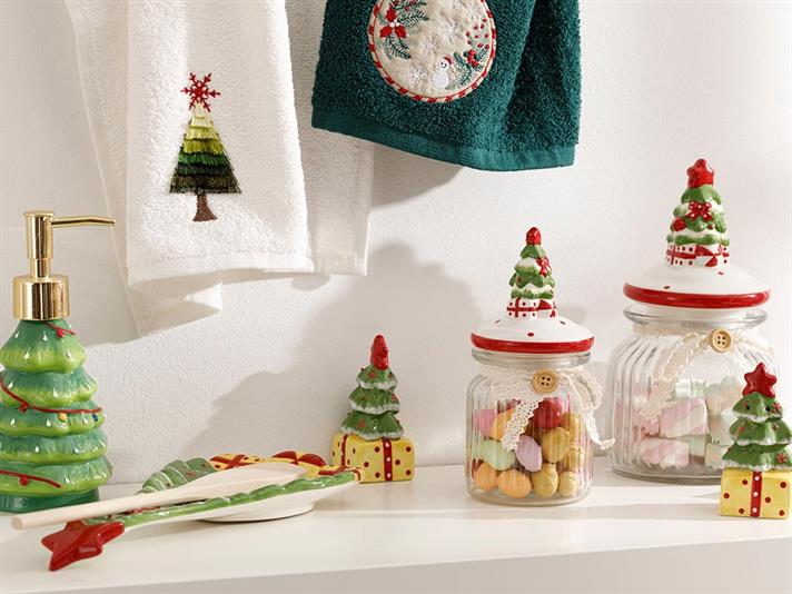 Pine Tree Glass Storage Jar 230 ml Transparent