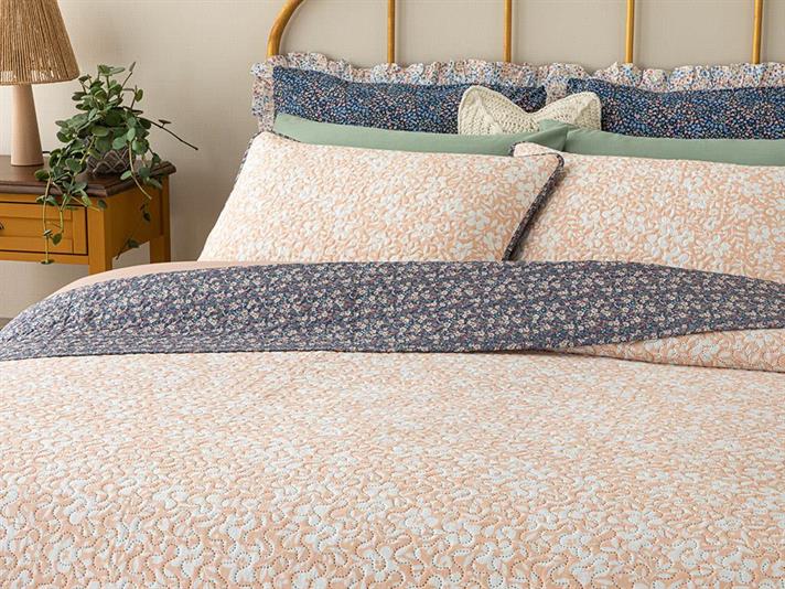 Pink Bliss Set Cuvertură De Pat Single, Multifuncțional, 160*220 Cm, Albastru-Maro