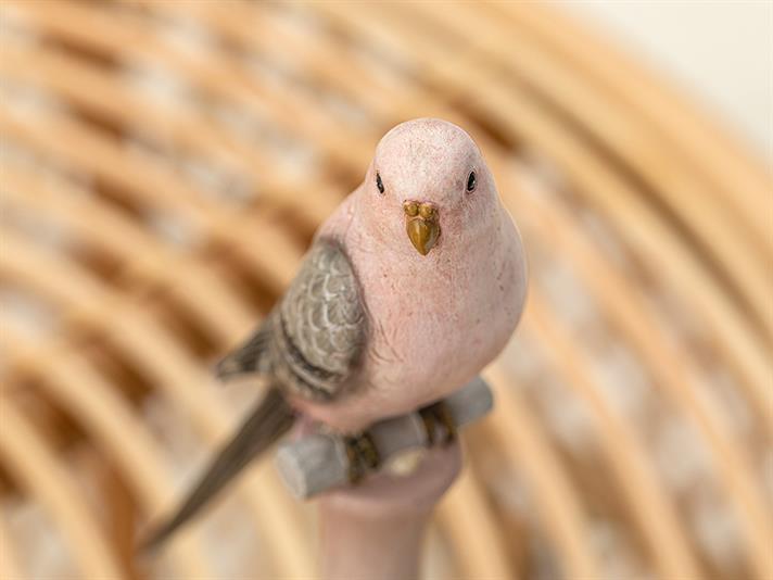 Figurină decorativă, Pink Parrot, polirăsină, 11.5x8.3x26.3 cm, roz